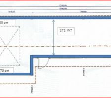 Plan du garage. La porte d'entrée du garage est face à l'ouest.