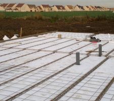 Le plancher en cours de réalisation.