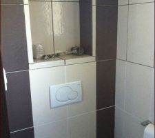 On monte aussi au dessus du wc, placard compris !