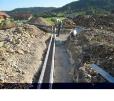 Pose premier rang soubassement sur fondation