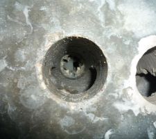 Vue du passage tuyau PC du sous sol