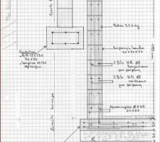 Coupe mur batiment et bassin cot&eacute; mur nord
