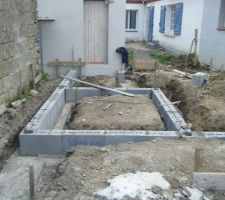 Fondation chaufferie en limite avec le voisin