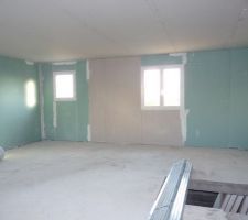 Isolation placo : plafond et murs côté nuit et salle de bain
