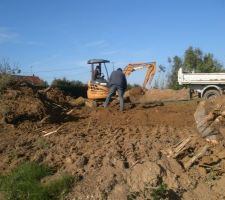 Ouverture du talu pour le chemin d'acces, avec arrachage de 3 grosse souches