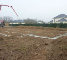 Coulage des fondations ce matin !