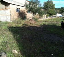 A l arriv&eacute;e c'&eacute;tait ca : des herbes hautes, des souches,des arbres, des gravas !!!!