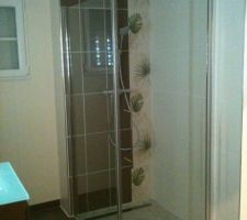 Douche italienne avec mitigeur Grohé et caniveau Tece