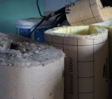 Rouleaux de laine de verre utilisés