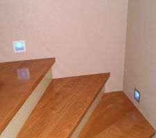 Spot led de la montée des escaliers 
"ambiance tamisée"