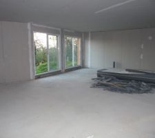 Finition des placos autour des baies vitrées