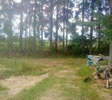 C'est le chemin de sortie du terrain par l'arriére