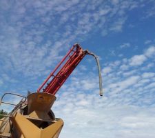 Mise en place de la pompe pour le coulage