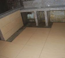 Carrellage de la SDB presque finie tout fait en 2 jours super bon boulot de Dethier