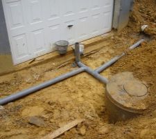 Raccordement du drainage de la maison au puisard niveau sous-sol