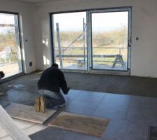 Pose du carrelage 60x60cm sur chape traditionelle