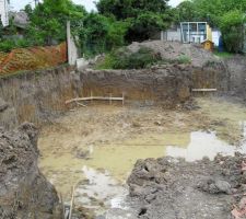 Malgré une période très sèche(voir terre autour, l'eau remonte car en dessous la nappe phréatique à été atteinte...