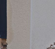 R&eacute;fection de l'enduit autour de la porte d'entr&eacute;e : r&eacute;sultat un mois plus tard.
Good job, non ?