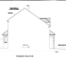 Plan de coupe:  pignon gauche