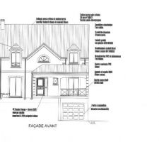 Plan de la façade avant.