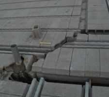 Détails de la dalle du rdc qui sert aussi de terrasse...