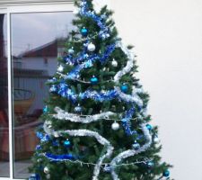 Le sapin de Noël dehors.