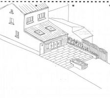 Petit dessin de notre projet d'extension pour un salon et salle à manger de 50m² environ, avec cuisine ouverte, grande baie vitrée, terrasse, petit vivier intégré à la terrasse.
Si tout va bien on attaque en 2012 pour finir en 2013.