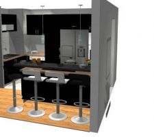 Projet d'aménagement en 3D de la cuisine Américaine