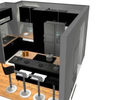Projet d'aménagement en 3D de la cuisine Américaine