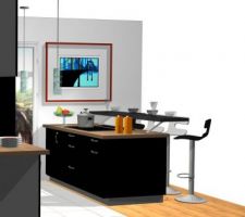 Projet d'aménagement en 3D de la cuisine Américaine