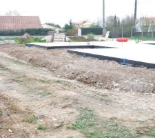 Terrassement du garage, du mur de clôture et passage des gaines annelées (avec fil de tirage) de différents Ø et couleurs en fonction du type de raccordement prévu. Objectif : Protection des raccordements. 

Les gaines sont recouvertes de grillages avertisseur ce qui permet lors d'éventuels travaux de terrassement de les repérer facilement pour ne pas les endommager.