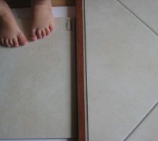 Carrelage de gauche adopté en taille 45 *45 !!! avec les petits petons...