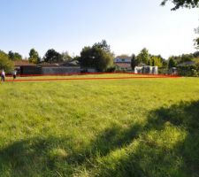 En rouge, notre parcelle ! 970m&sup2; environ