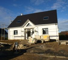 Pose échafaudage pour l'enduit extérieur