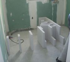 Préparation de l'habillage de la baignoire