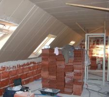 Combles cloisons en cours