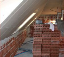 Combles cloisons en cours