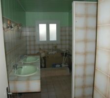 La salle de bain en debut de destruction (sans la baignoire).