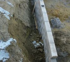 L'eau de ruissellement fait s'ebouler la terre.