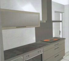 Nouvelle vue, avec frigo top et meuble haut en 120