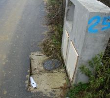 Regard d'eau deterioré sur le lot 25.