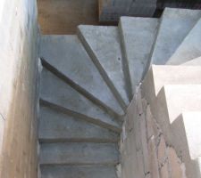 Escalier double quart tournant