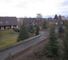 La rue vue de l'&eacute;chafaudage