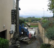Mise en place de la foreuse