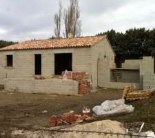 D&eacute;but de la construction du garage