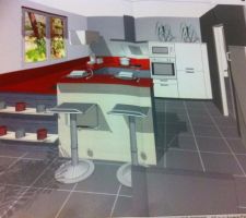 Voici un aperçu de la futur cuisine :-)

Le cellier a droite
Le frigo incorporé dans le mur