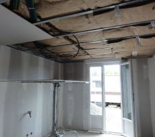 Mise en place placo plafond chambre par mes soins