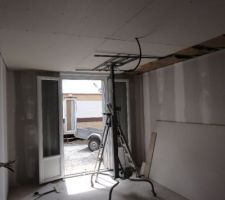 Mise en place placo plafond chambre par mes soins