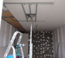 Mise en place placo plafond chambre par mes soins