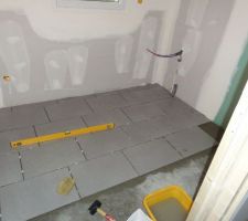 Salle de bain, pose du carrelage par mes soins